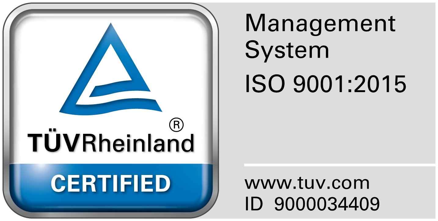 TÜV Rheinland ISO 9001:2015 сертифицирана система за управление